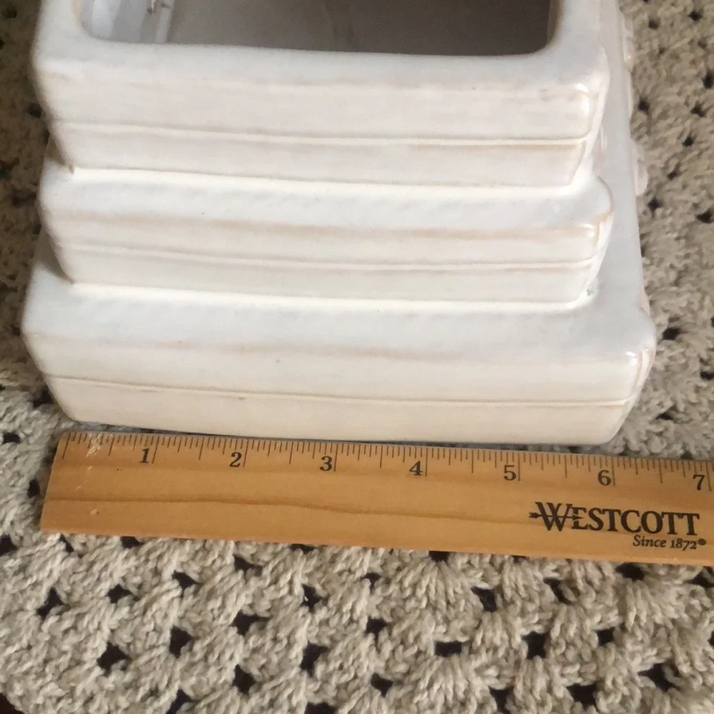 Stack of Vintage Suitcases Ceramic Planter Pot